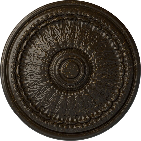 Ekena Millwork Brunswick Ceiling Medallion (Fits Canopies up to 4 1/2"), 27"OD x 2 1/2"P, Stone Hearth Crackle CM27BRSHC - main